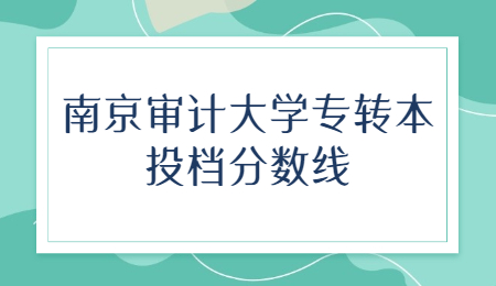 南京审计大学专转本投档分数线