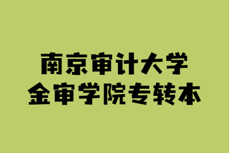 南京审计大学金审学院专转本