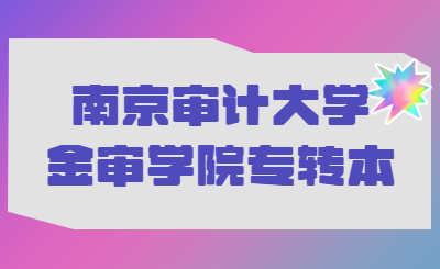 南京审计大学金审学院专转本